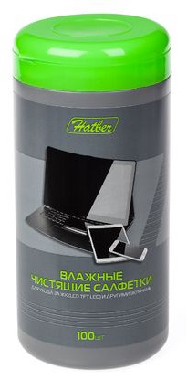 Салфетки влажные чистящие для ухода за экранами, 100 шт