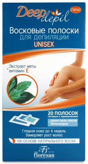 Полоски восковые для депиляции «Unisex» с мятой (20 шт.)