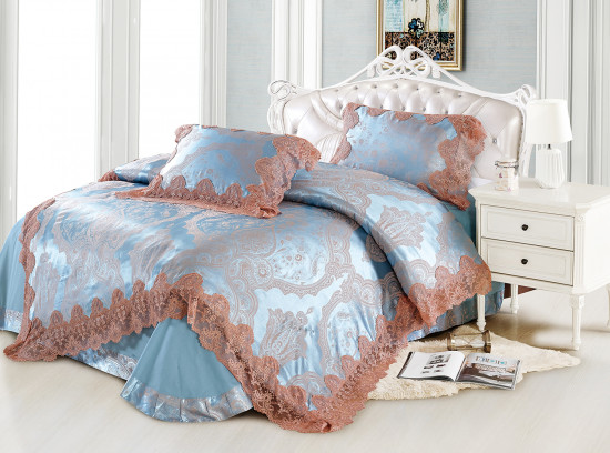 Комплект постельного белья «Cristelle Blue marine» (евро, жаккард, 2 наволочки 50х70)