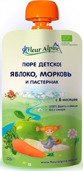 Пюре «Яблоко, морковь и пастернак»