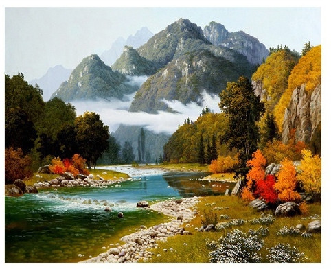 Набор для раскрашивания по номерам «Сунг Ли. Разноцветие осени» (40×50 см)