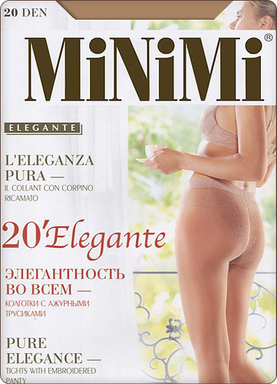Колготки с ажурными трусиками «Elegante 20» (caramello, 20 DEN)