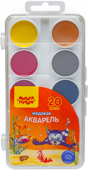 Акварель (медовая, 20 цветов)