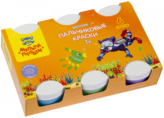 Краски пальчиковые (6 цветов, 360 г, 1+)