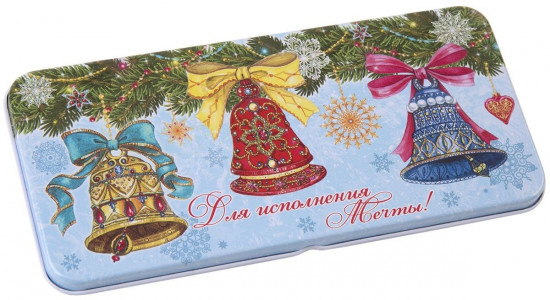 Коробка подарочная для денег «Елки с колокольчиками»