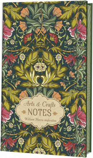 Записная книжка «Arts and Crafts Notes» (зеленая с розовыми цветами)