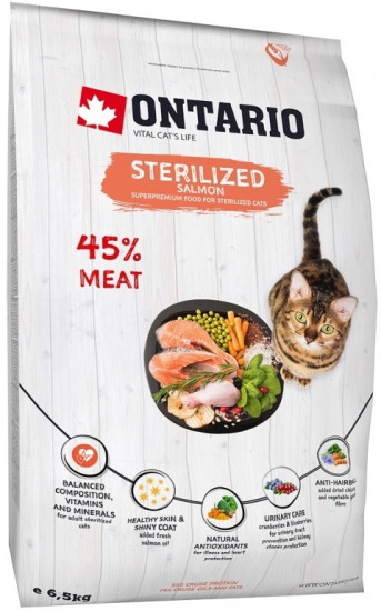 Корм для стерилизованных кошек «Ontario» (с лососем)