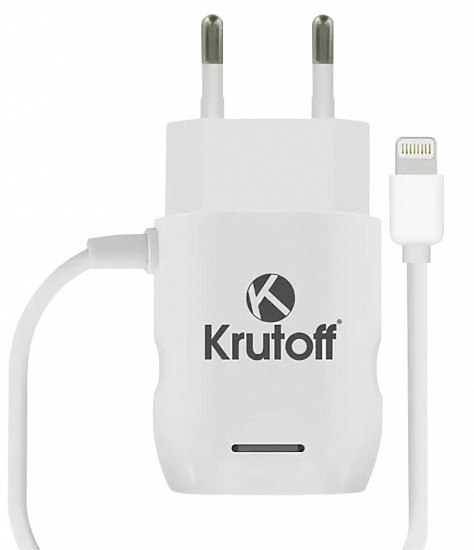 Зарядное устройство Krutoff CH-10 со встроенным кабелем Lightning
