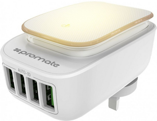 Зарядное устройство Promate Glint-4 с диодным светильником