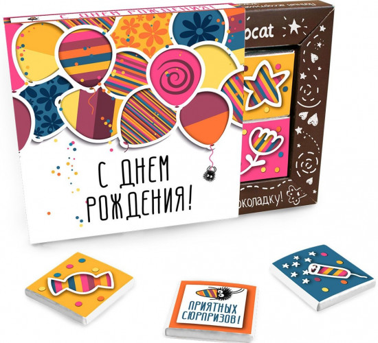 Шоколад молочный «С днем рождения»