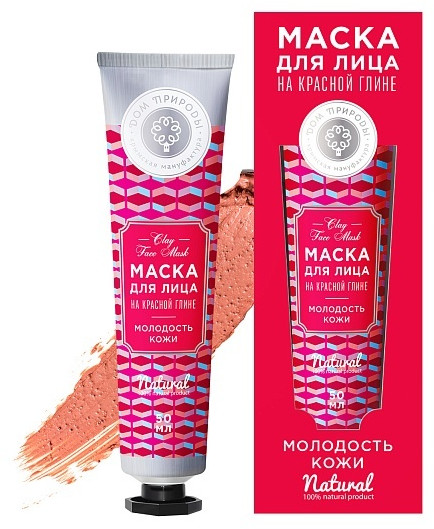 Маска для лица на основе красной глины «Молодость кожи»