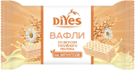 Вафли на фруктозе со вкусом топленого молока