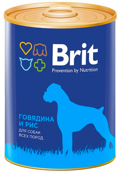 Консервы для собак с говядиной и рисом