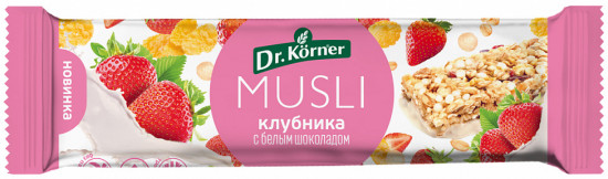 Батончик-мюсли с клубникой и белым шоколадом