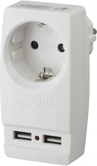 Адаптер сетевой ЭРА SP-1e-USB-W «Polynom»