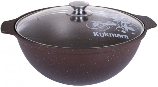 Казан для плова со стеклянной крышкой «Кофейный мрамор»