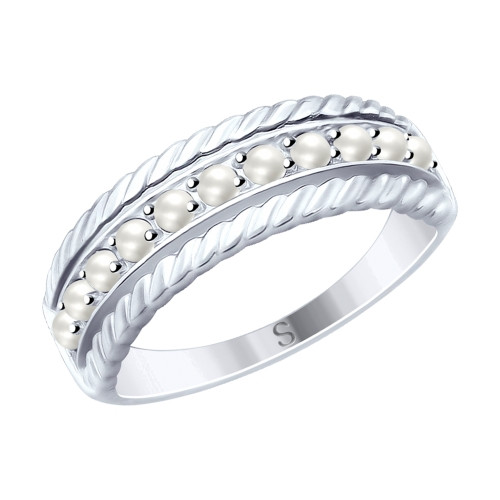 Кольцо из серебра с жемчугом Swarovski