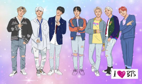 Чехол для карточек «I love BTS»
