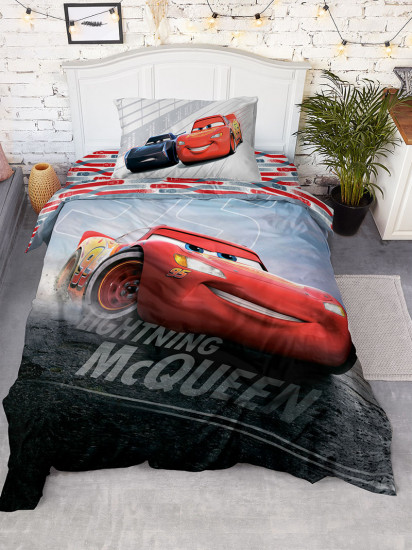Комплект постельного белья детский «Lighting McQueen» (1,5-спальный, поплин, 1 наволочка 70×70)