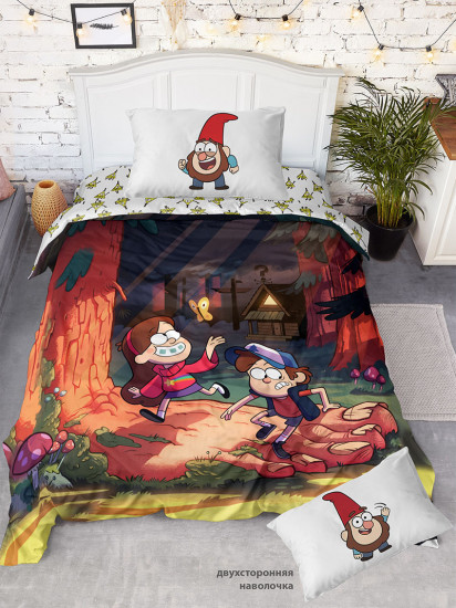 Комплект постельного белья детский «Gravity Falls» (1,5-спальный, поплин, 1 наволочка 70×70)