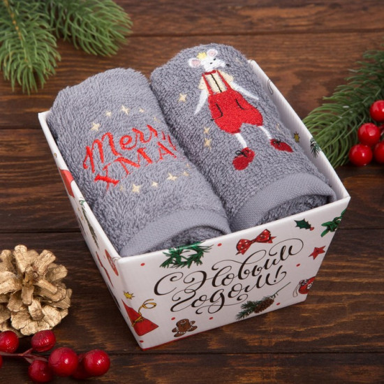 Набор махровых полотенец «Merry Xmas»