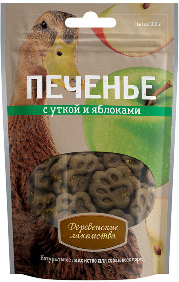 Лакомство для собак «Печенье с уткой и яблоками»