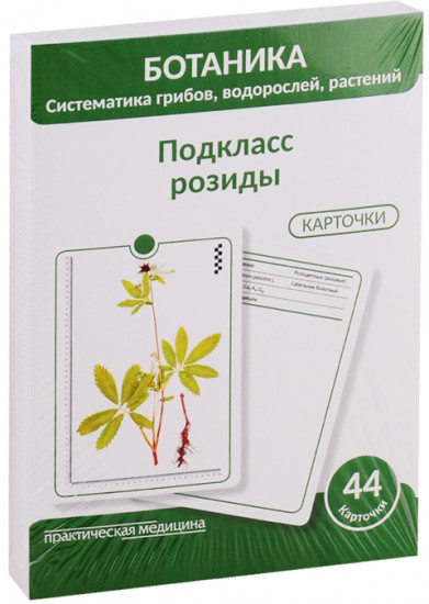 Ботаника. Систематика грибов, водорослей, растений. Подкласс розиды: Учебное пособие. (Карточки 44 шт.)