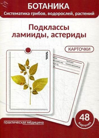 Ботаника. Систематика грибов, водорослей, растений. Подклассы ламииды, астериды. Учебное пособие. (Карточки 48 шт.)