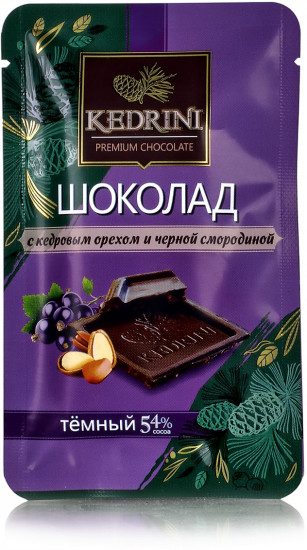 Шоколад темный с кедровым орехом и черной смородиной