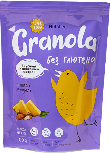 Гранола с ананасом и миндалем