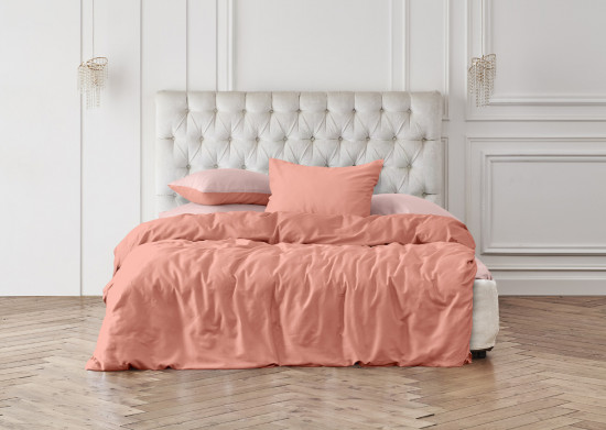 Комплект постельного белья «Peach daikiri» (семейный, сатин, 2 наволочки 70×70)