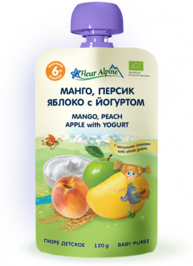 Пюре «Манго, персик, яблоко с йогуртом»