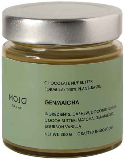 Паста шоколадно-ореховая с зелёным чаем и обжаренным рисом «Genmaicha»