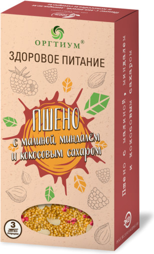 Пшено с малиной, миндалем и кокосовым сахаром