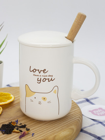 Кружка с крышкой и ложечкой «Love You»