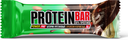 Батончик протеиновый со вкусом карамели и жареного арахиса