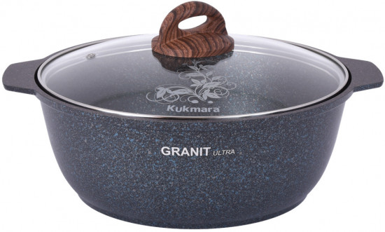 Кастрюля-жаровня со стеклянной крышкой «Granit Ultra Blue»