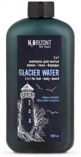 Шампунь 3 в 1 для волос, тела и бороды «Glacier Watеr»