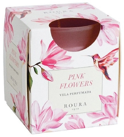 Свеча в матовом стакане «Pinc flowers»