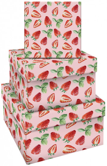 Набор коробок квадратных «Strawberry»