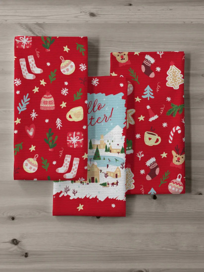 Комплект полотенец вафельных «Greetings»