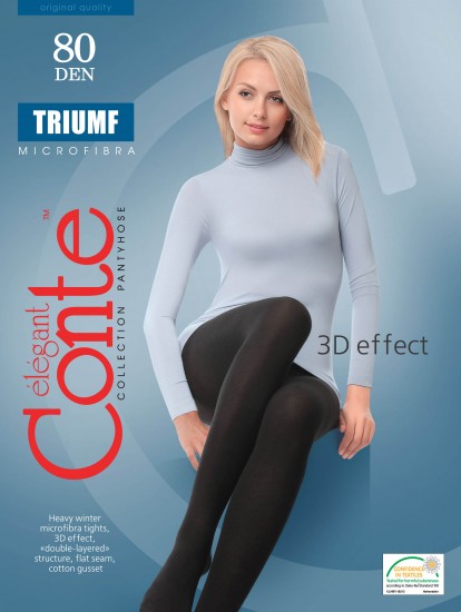 Теплые женские колготки «Triumf» (nero, 80 DEN)