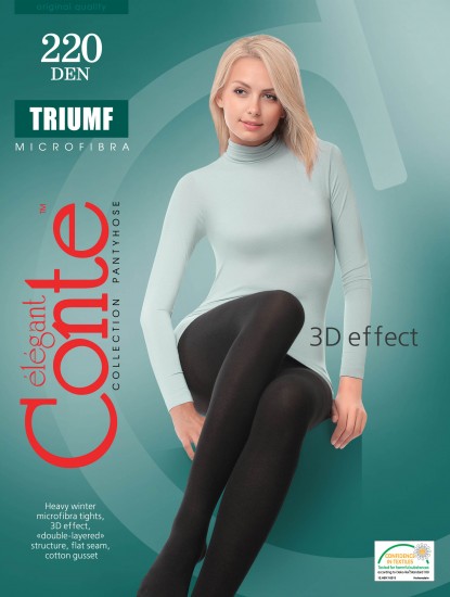 Теплые женские колготки «Triumf» (nero, 220 DEN)