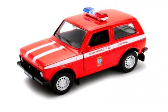 Модель автомобиля «LADA 4x4 Пожарная Охрана», масштаб 1:34-39
