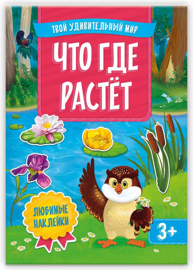 Книжка с наклейками «Что где растет»