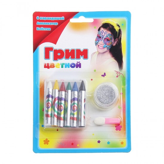 Грим карандаши и блестки для лица и тела