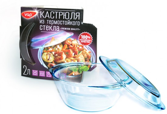 Кастрюля стеклянная «Модерн» с крышкой