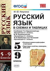 Русский язык в схемах и таблицах. 5-9 классы. К учебникам Т.А. Ладыженской; М.М. Разумовской; В.В. Бабайцевой, Л.Д. Чесноковой. ФГОС