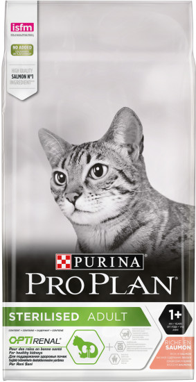 Корм для стерилизованных кошек и кастрированных котов «Pro Plan», с лососем (10 кг)