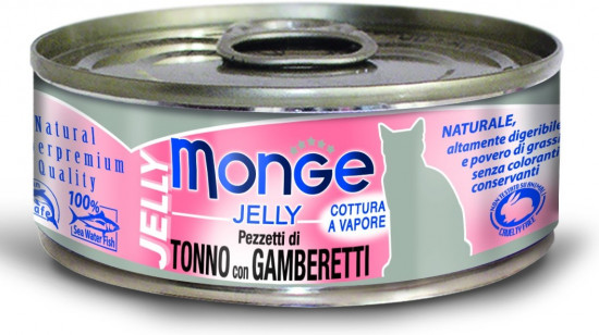 Корм для кошек Jelly «Кусочки в желе» желтоперый тунец с креветками